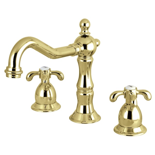 KS1972TX 8" Widespread Bathroom Faucet, Polished Brass